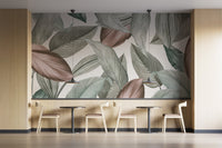 Sophisticated mural featuring delicate leaves C194