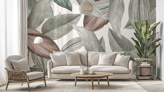 Serene whispering leaves wall mural design C194
