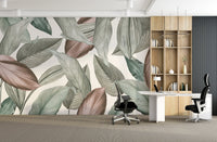 Elegant leaves wallpaper with whispering charm C194