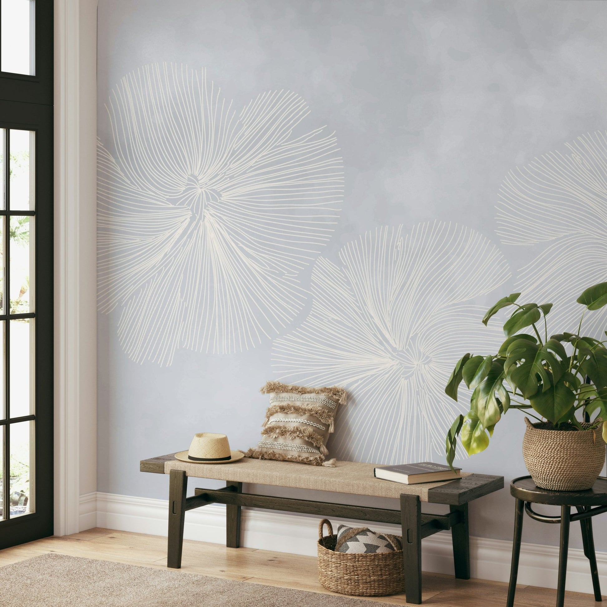 The flowers appear to be painted with soft brushstrokes.

