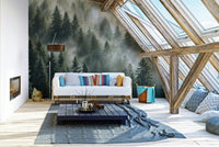 Evergreen pines forest wallpaper GD302


