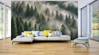 Pine trees in morning mist design GD302


