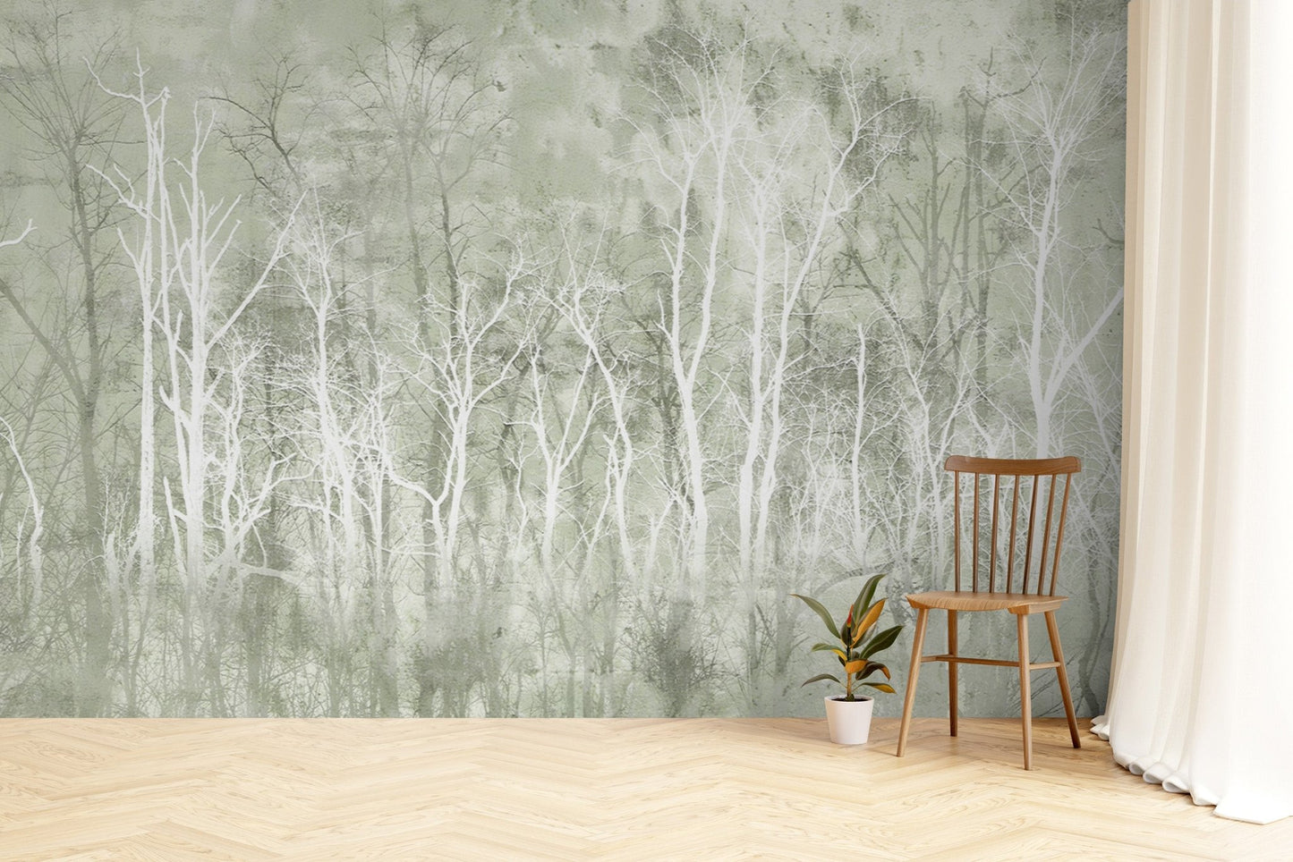 Soft Green Forest Wallpaper for Walls
