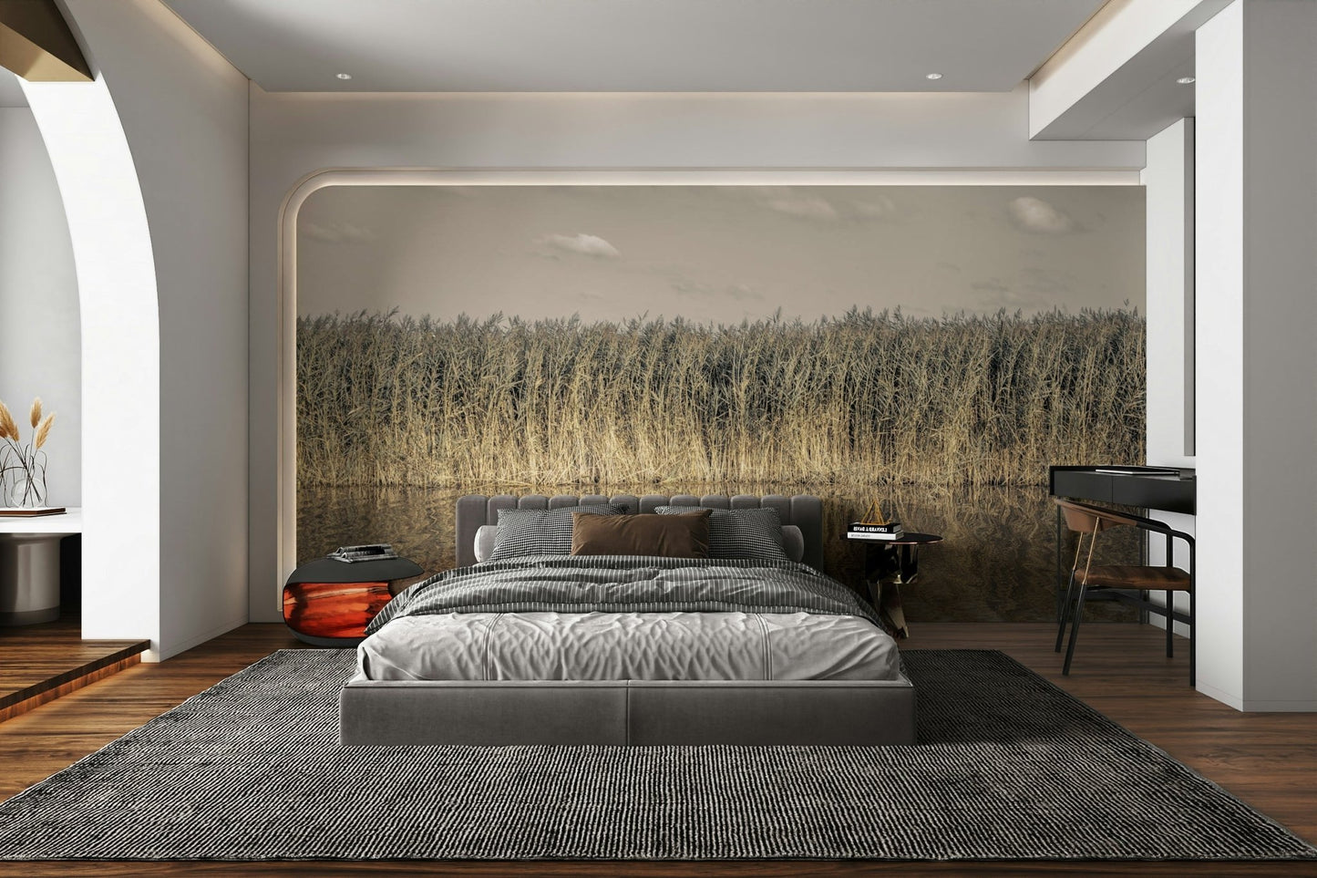 Tall dry grass by water GD3143

