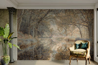 A calming woodland river wallpaper mural that defines a space., GD4632