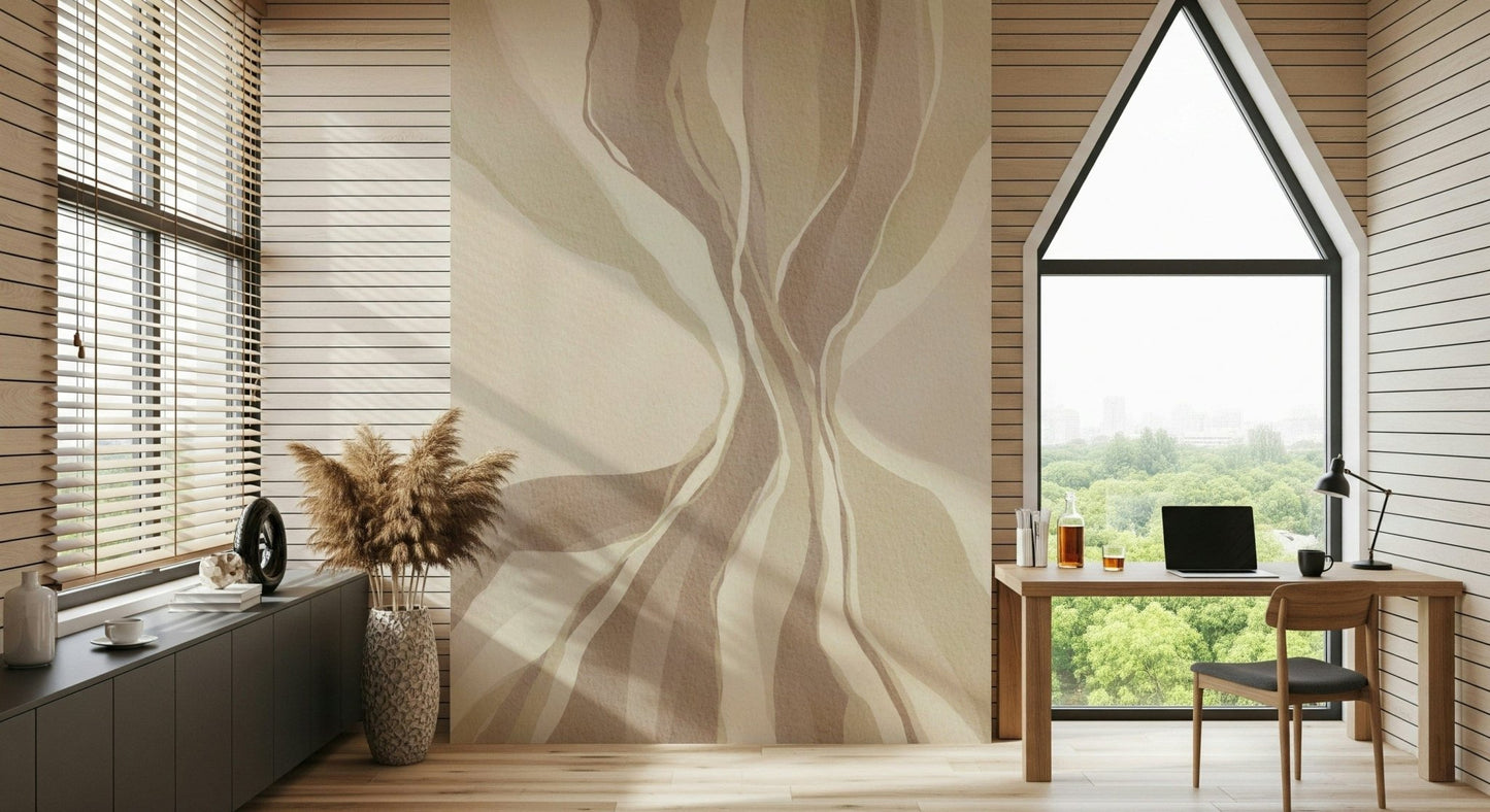 Bohemian style Whispering Waves self-adhesive peel and stick wallpaper.