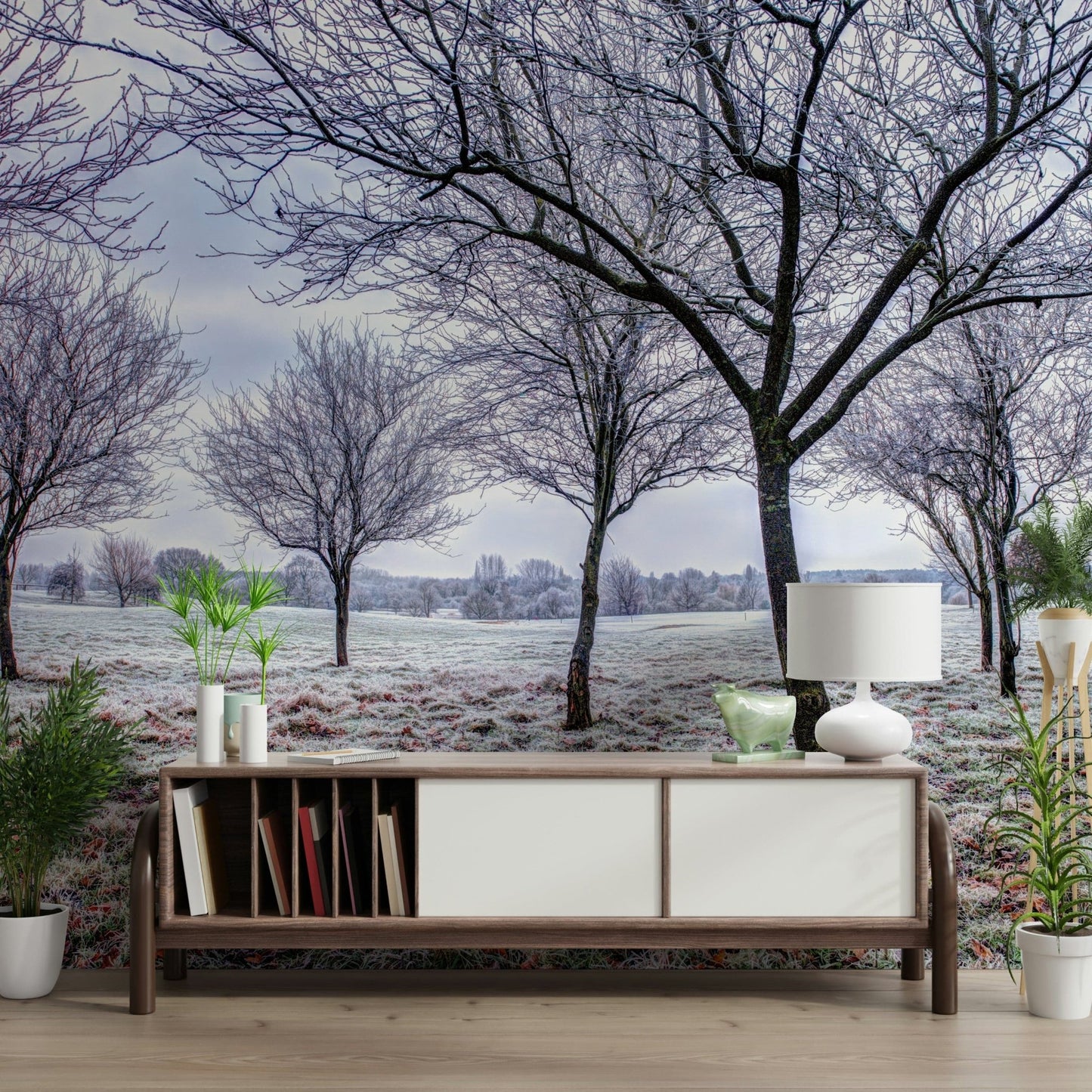 Whispering Winter Fields Wall Mural