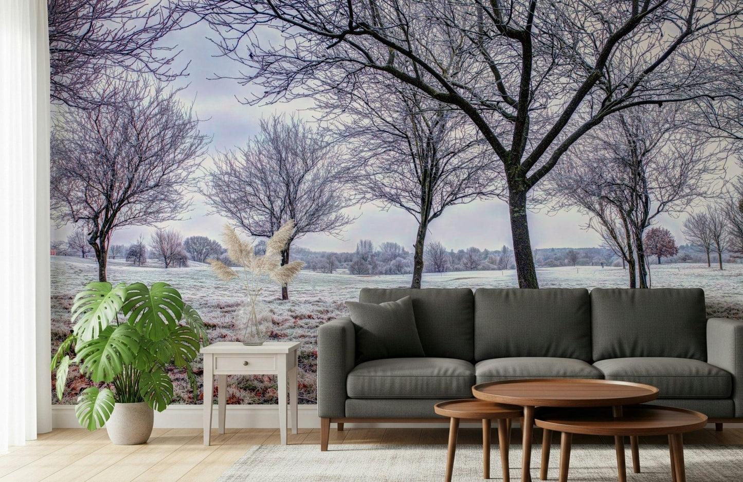 Whispering Winter Fields Wall Mural
