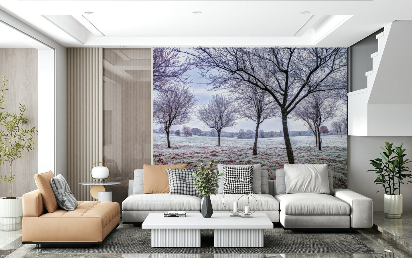 Whispering Winter Fields Wall Mural