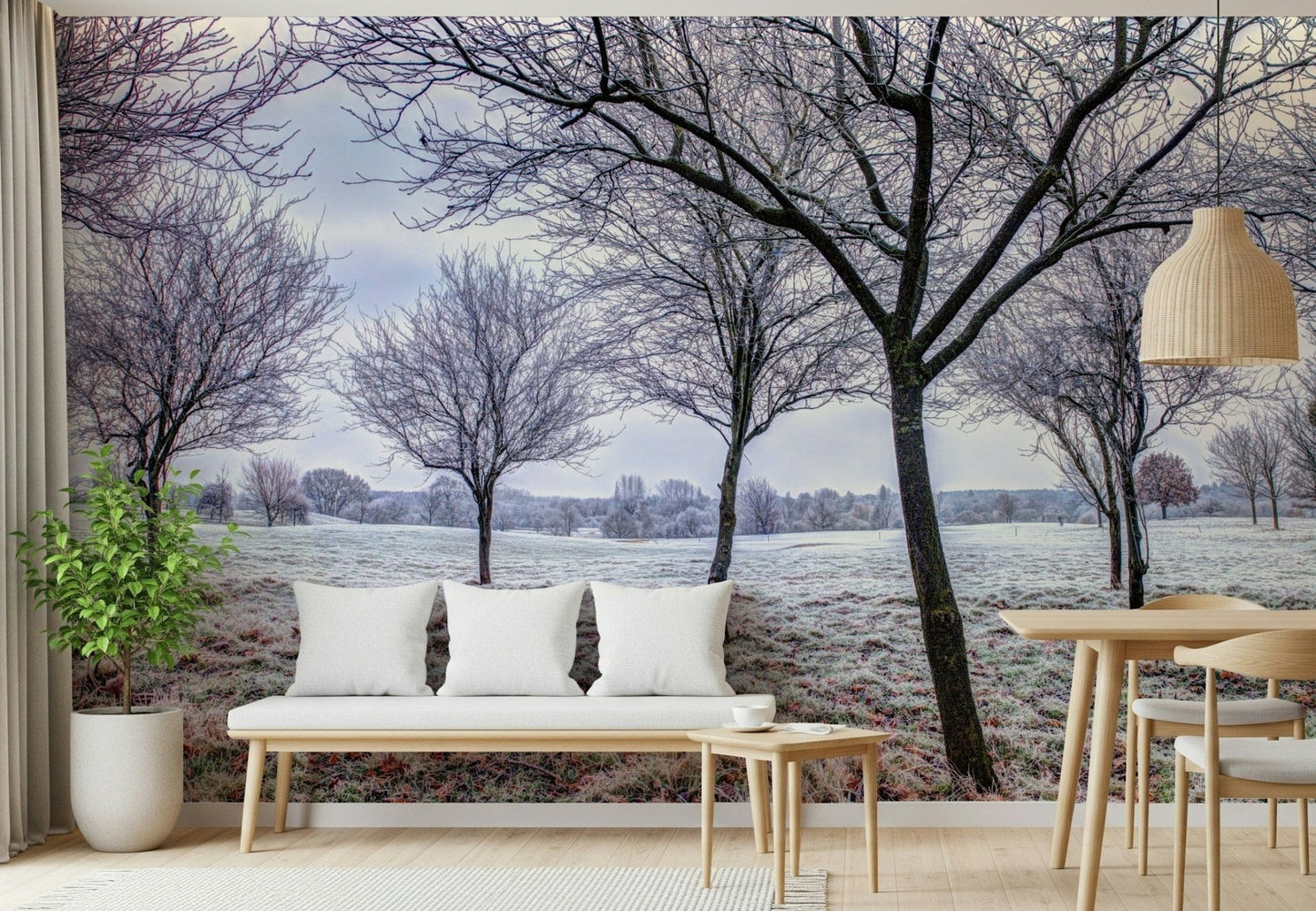 Whispering Winter Fields Wall Mural