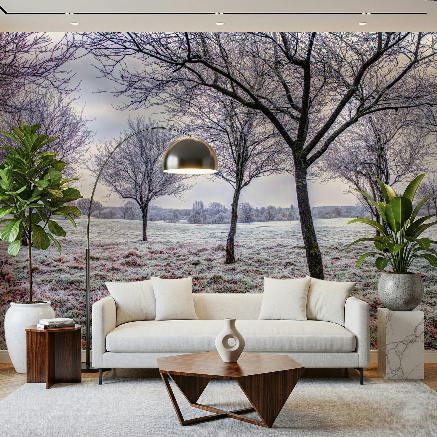 Whispering Winter Fields Wall Mural