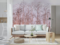 Fine art Whispering Winter Reeds Wall Mural, subtle, unique wall mural design.