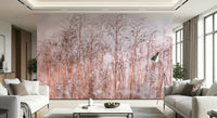 Ethereal stalks Whispering Winter Reeds Wall Mural, decorative peel and stick.