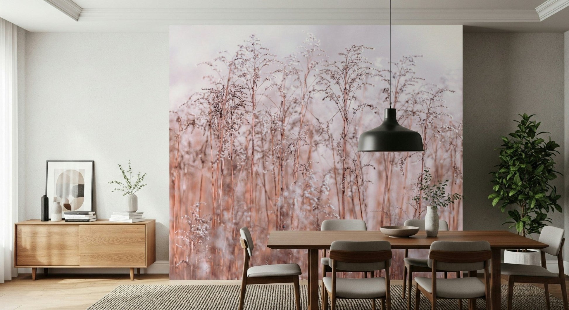 Quiet marsh Whispering Winter Reeds Wall Mural, inviting natural wallpaper for walls.