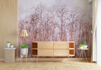 Frosted field Whispering Winter Reeds Wall Mural, a calming nature wallpaper for walls.
