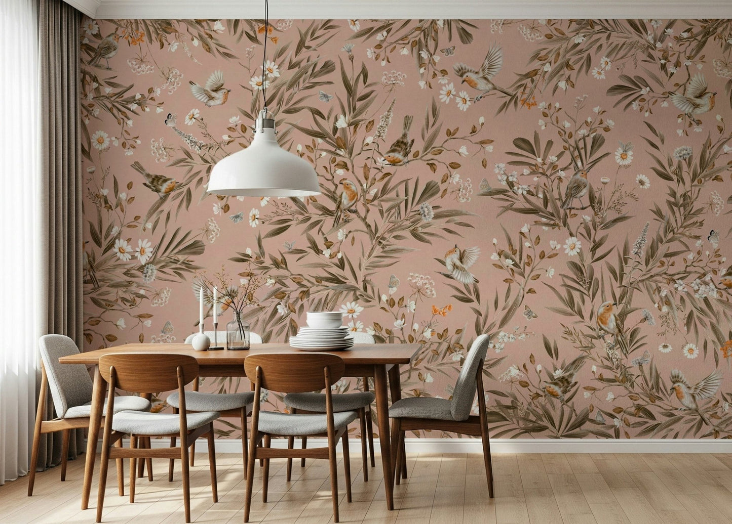 Ethereal atmosphere created by the Whispering Woods Wallpaper Wall Mural.