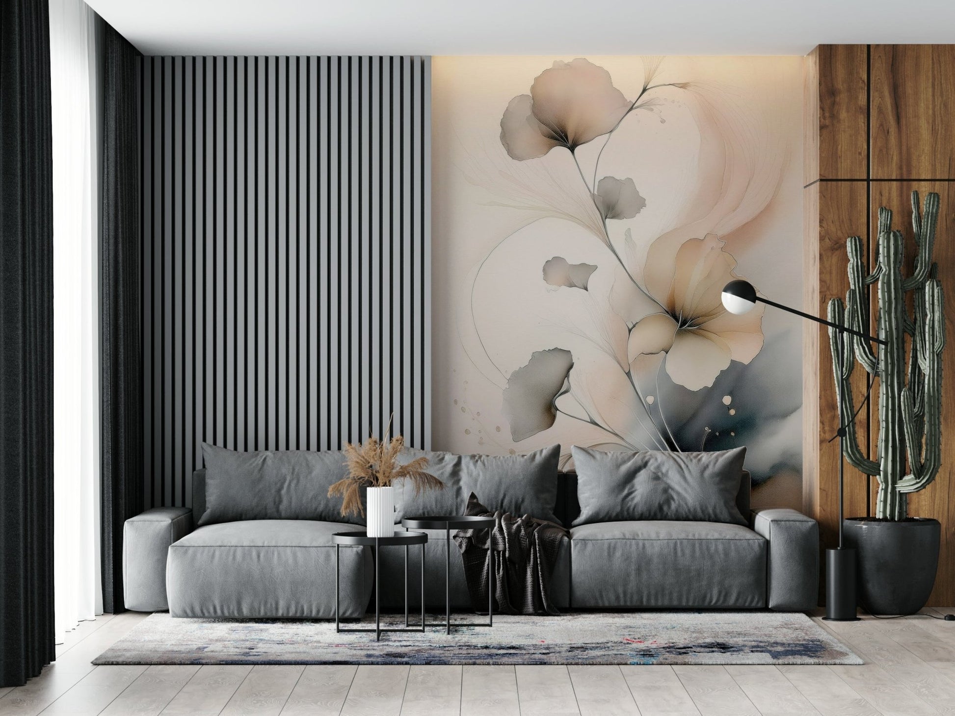 Botanical wallpaper for walls using the Whispers of Bloom Wall Mural.