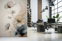 Romantic floral print of the appealing Whispers of Bloom Wall Mural print.