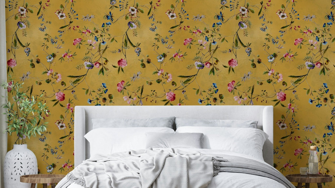 Whispers of Chinoiserie wallpaper with floral design

