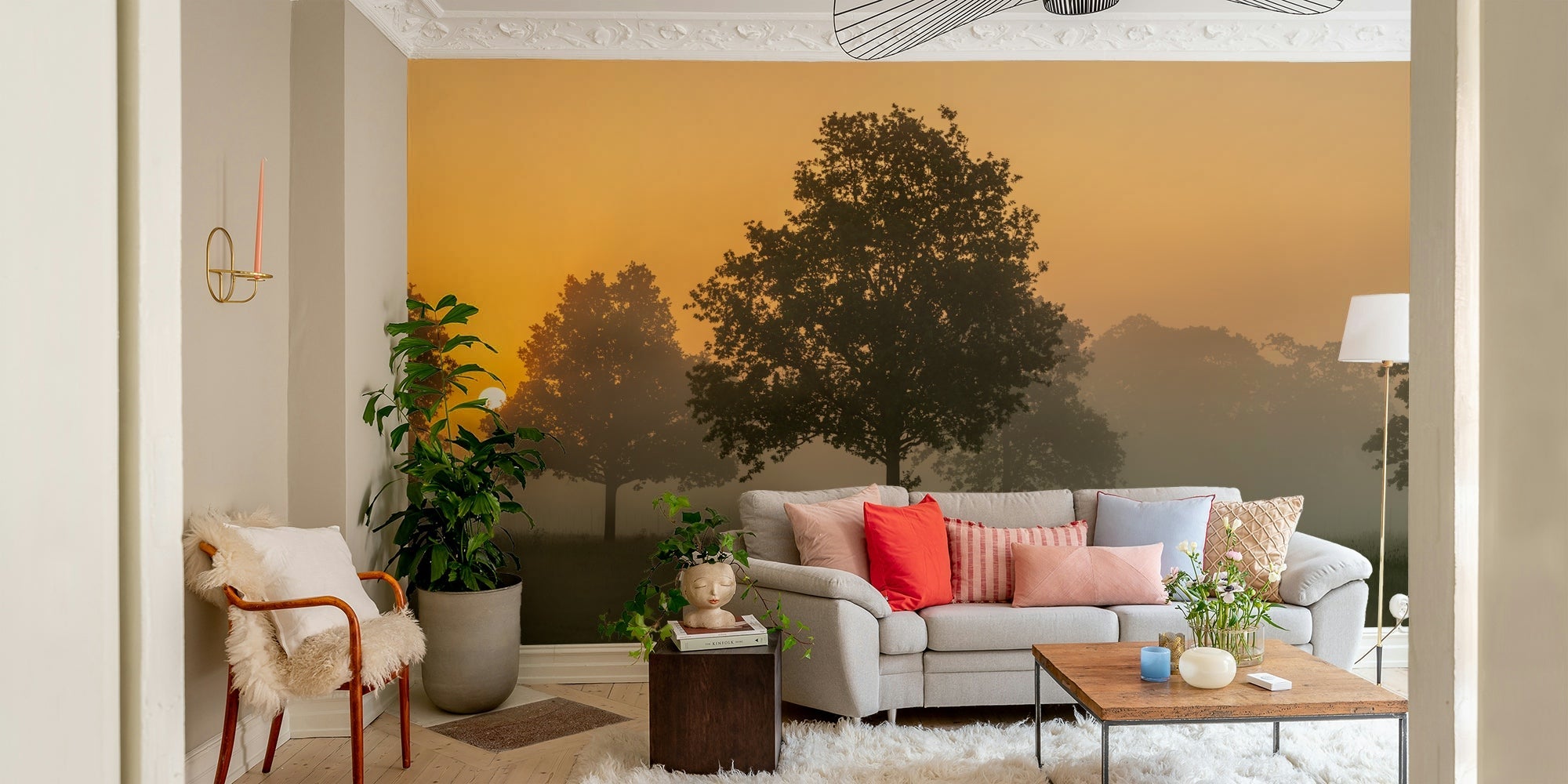 Whispers of Dawn wall mural design, GD2048