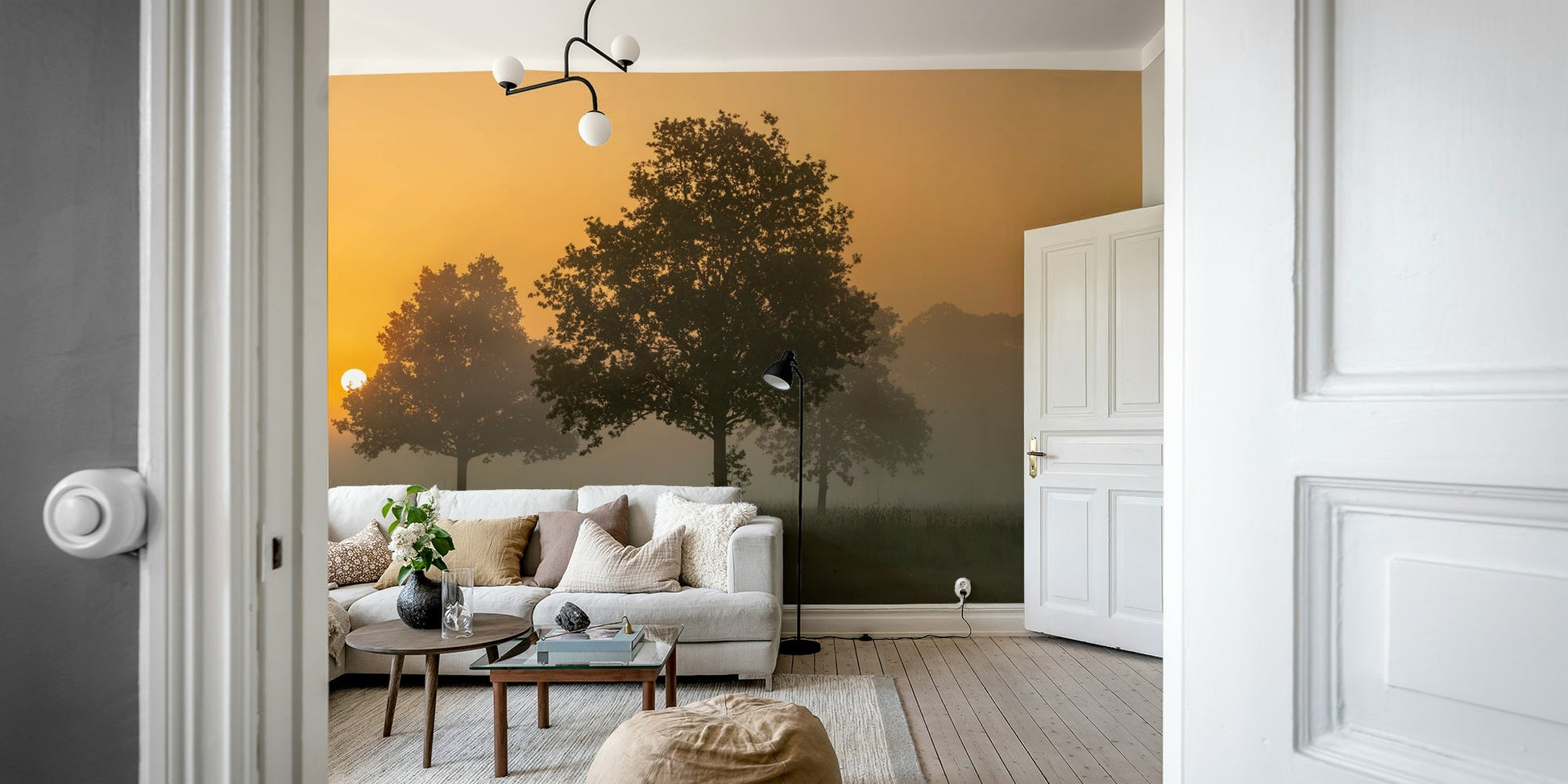 Hazy sunrise mural for bedrooms, GD2048
