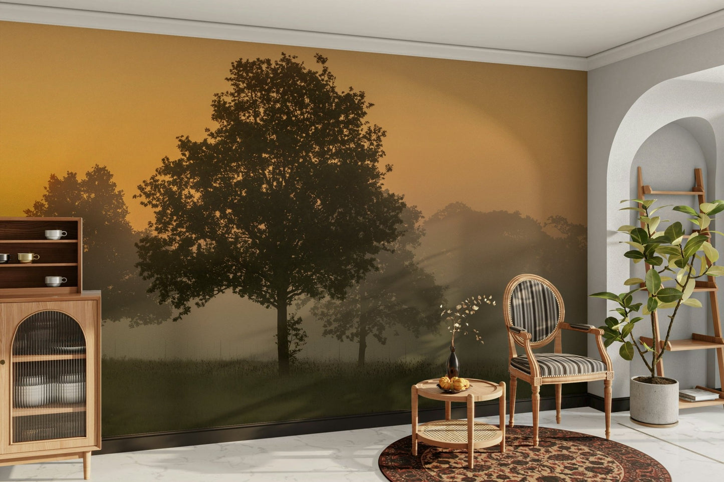 Light-toned sky and nature wall mural, GD2048