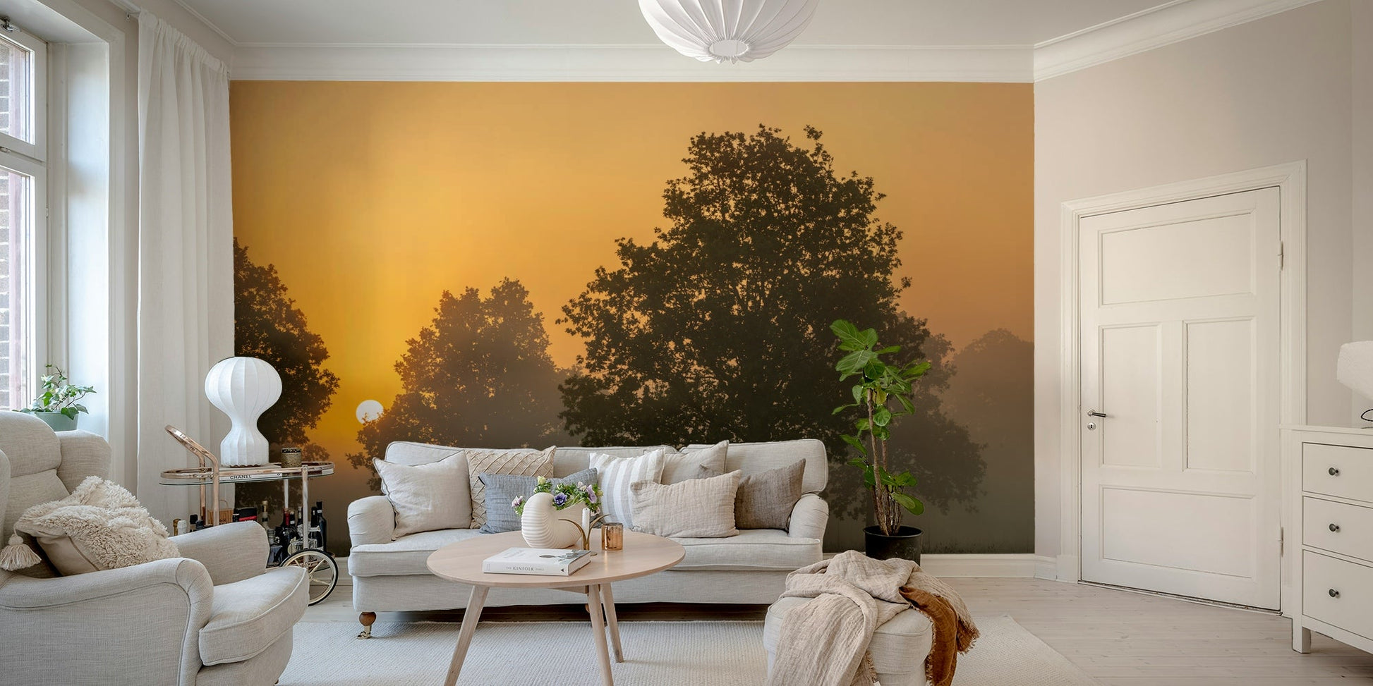 Soft sunrise tones wallpaper mural, GD2048
