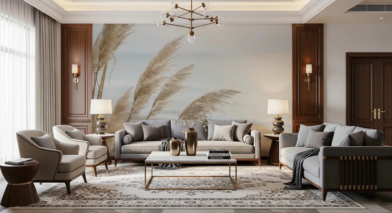 Whispers of Pampas Shore Wall Mural