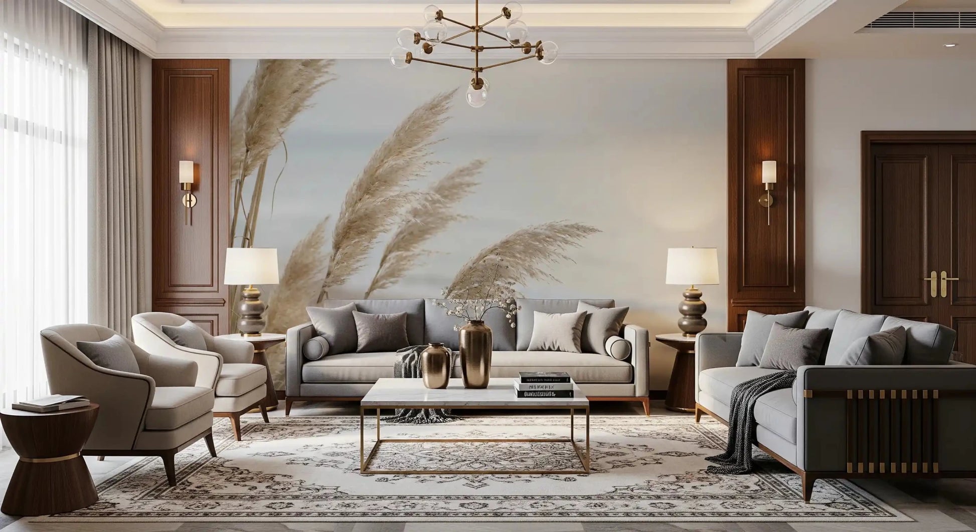 Whispers of Pampas Shore Wall Mural
