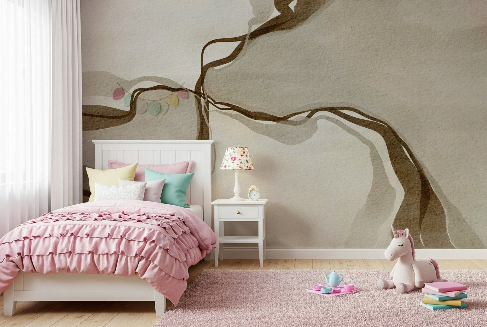 Whispers of Sepia wallpaper for walls, flowing river texture.