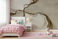 Whispers of Sepia wallpaper for walls, flowing river texture.