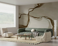 Whispers of Sepia Wall Mural abstract watercolor design.