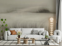 A graceful subtle pattern wall mural in cool, tranquil tones.