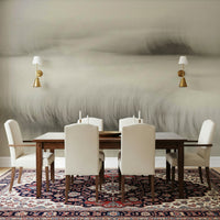 A calming abstract design wallpaper mural that defines a space.