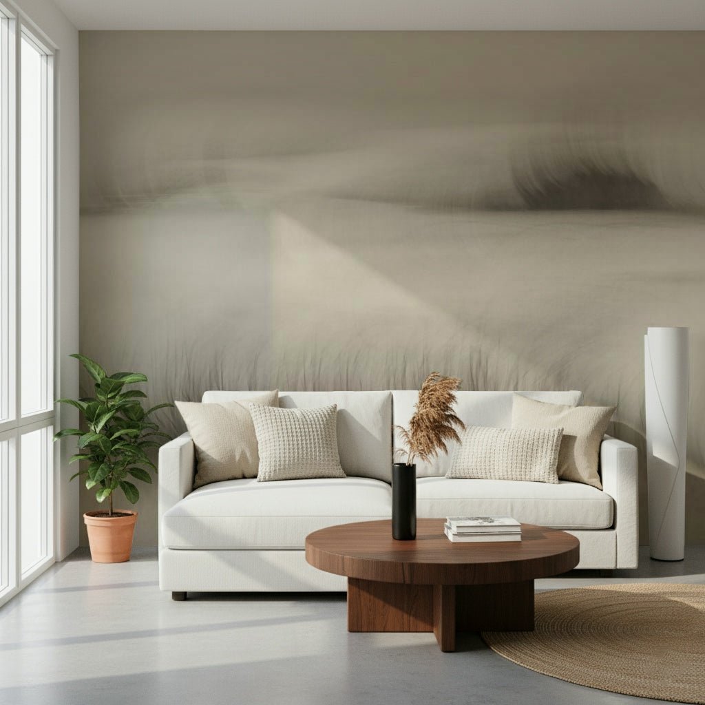 A contemplative gentle design wallpaper mural for a feature wall.