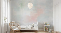Artistic render of a serene sunset landscape for Blush and Orange Horizon Wall Mural.