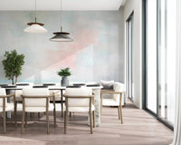 Soft palette of pink and peach define the Blush and Orange Horizon Wall Mural pattern.