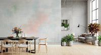 Blush and Orange Horizon Wall Mural features blended pink sky and amber orange bands.