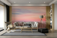 Painterly wall mural with sunset-inspired tones, GD2356