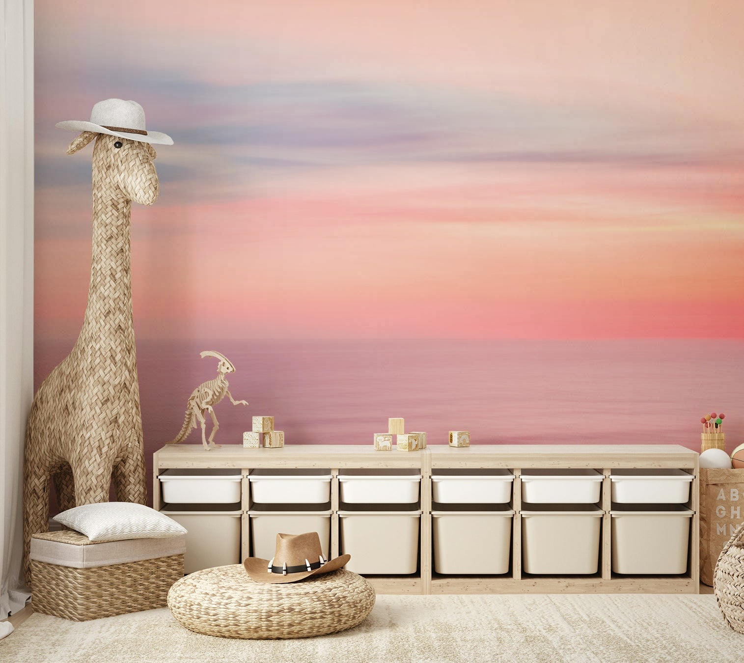 Sunset color wall mural with gentle fade, GD2356