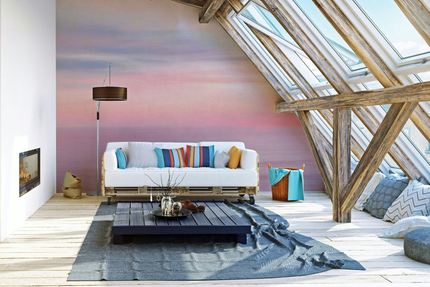 Warm sunset gradient wallpaper for walls, GD2356