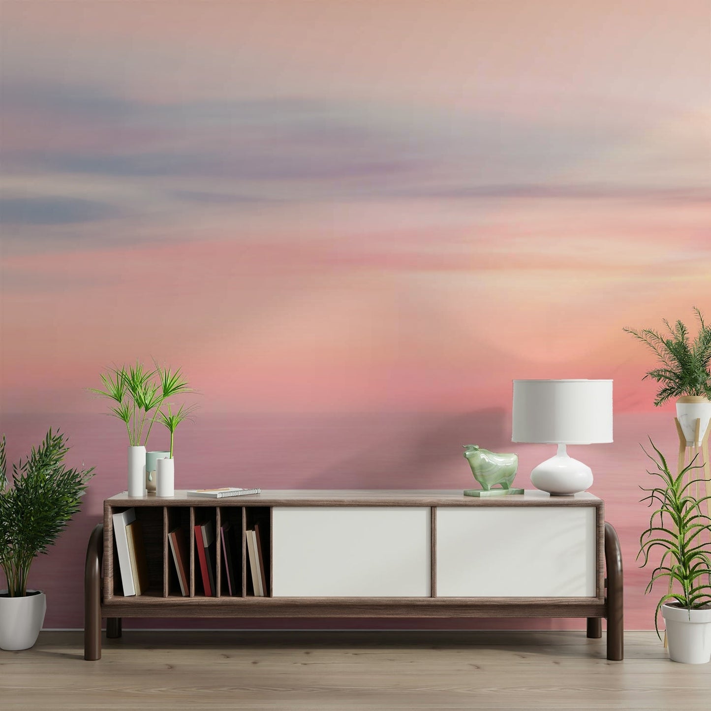 Warm-toned abstract mural for soft spaces, GD2356