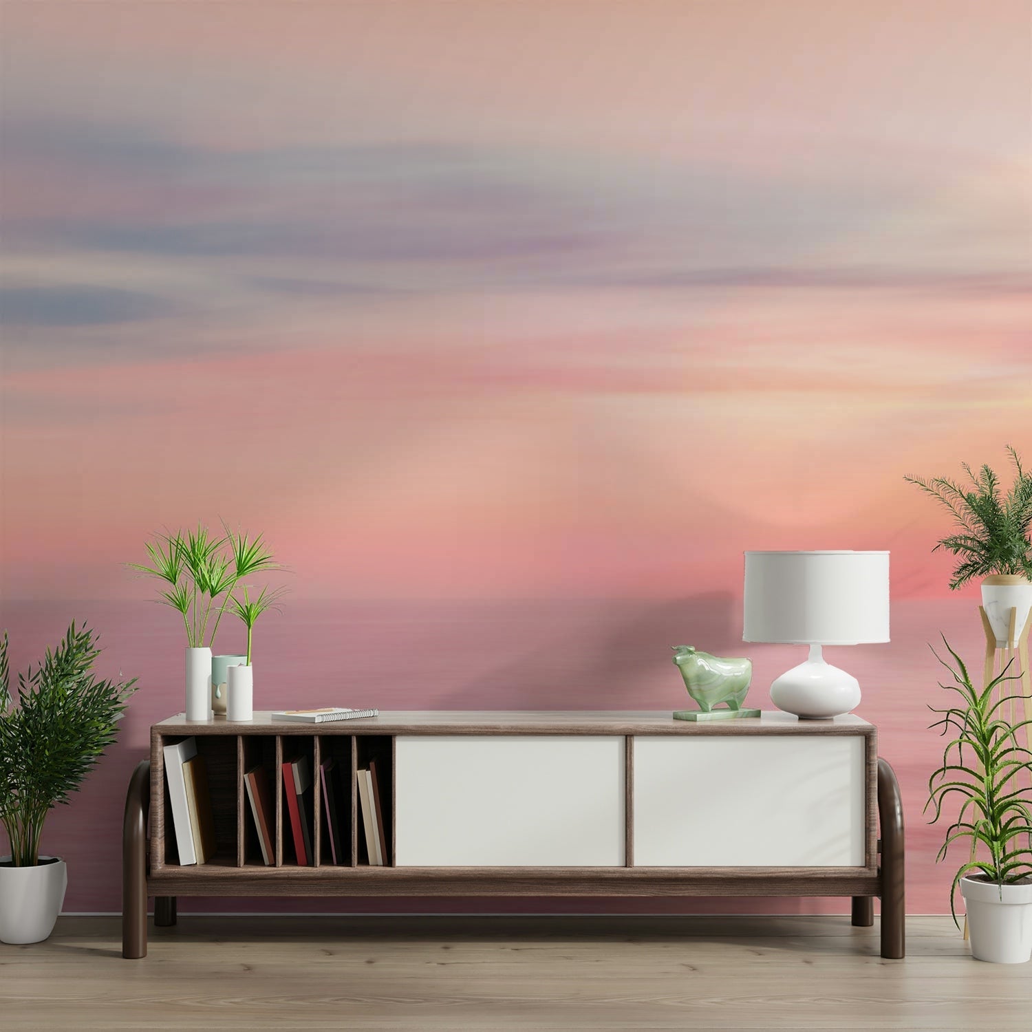 Warm-toned abstract mural for soft spaces, GD2356