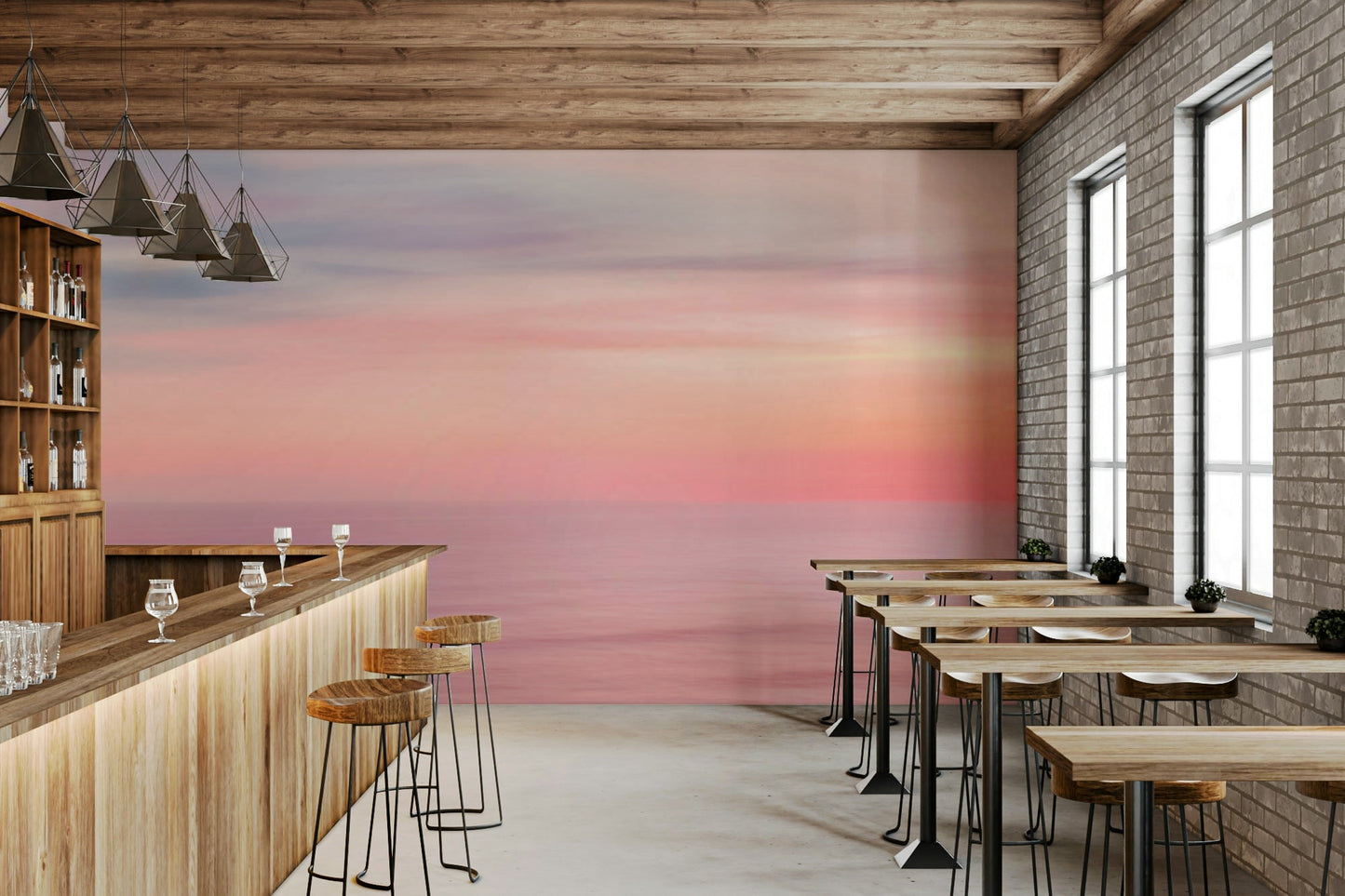 Soft peach and rose mural wallpaper design, GD2356