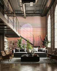 Calm dusk-toned mural for bedrooms, GD2356
