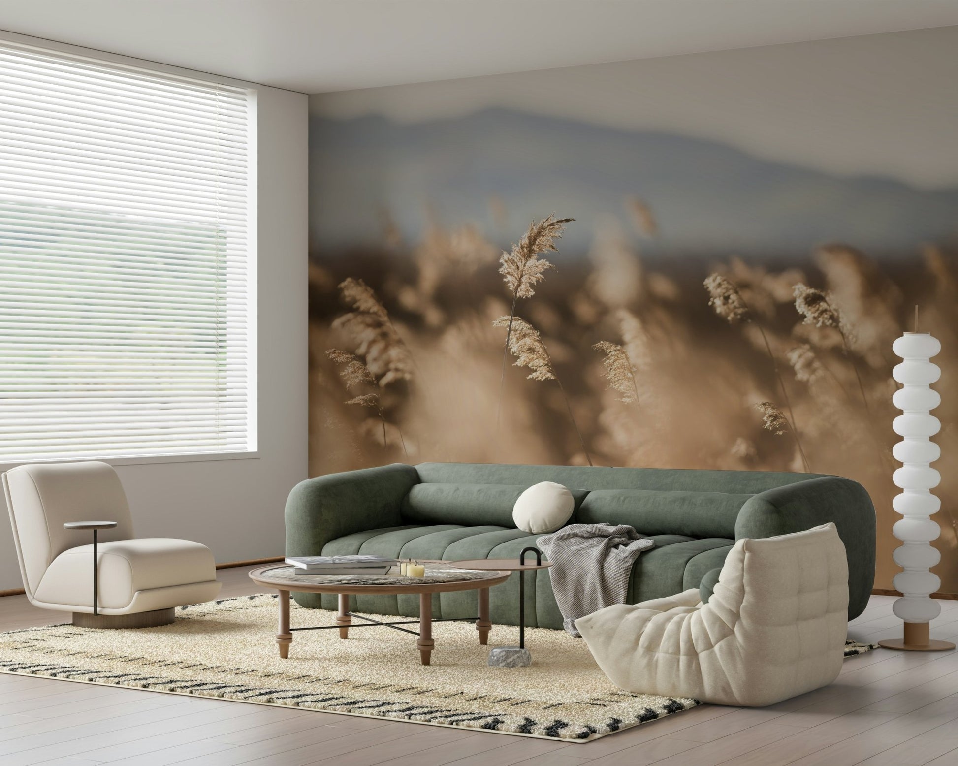 An artistic nature inspired mural for home decor.