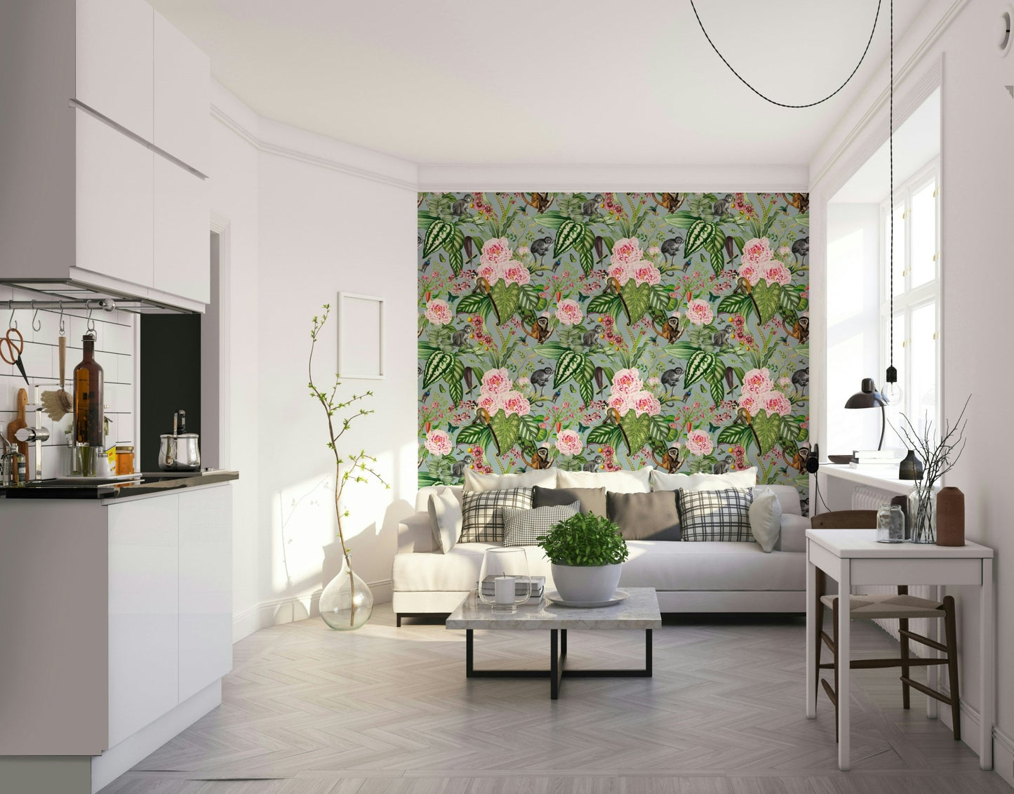 Jungle leaf pattern wallpaper perfect for nature lovers

