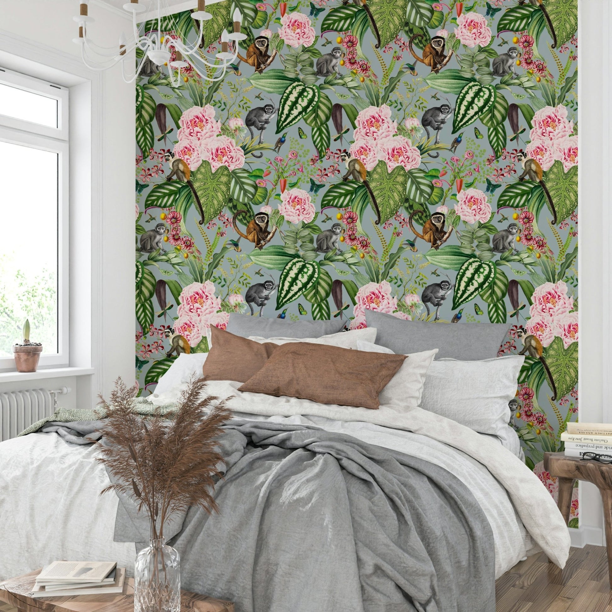Exotic plants and greenery in jungle mural wallpaper

