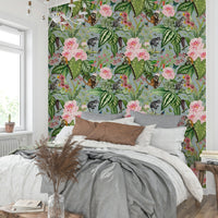 Exotic plants and greenery in jungle mural wallpaper

