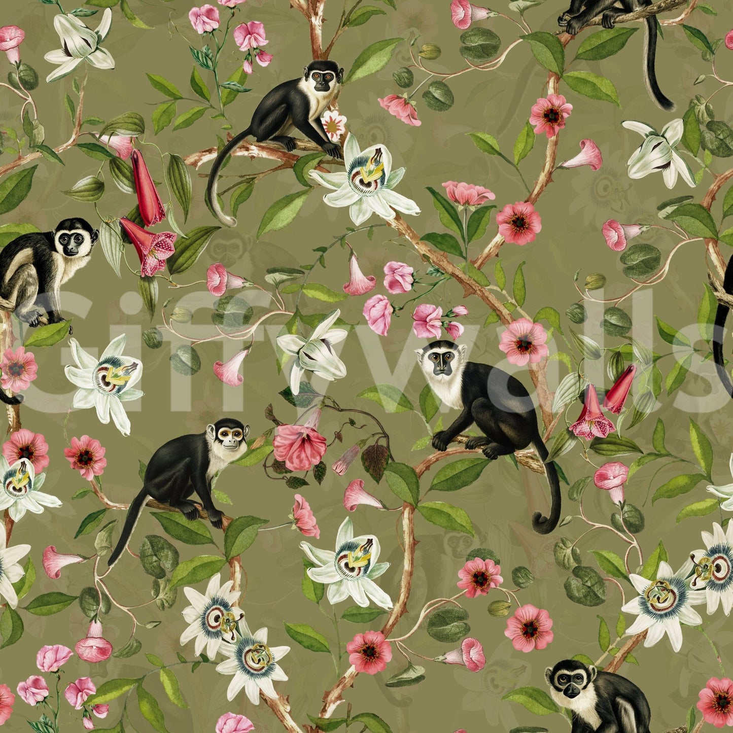 Decorative jungle mural for a vibrant room design

